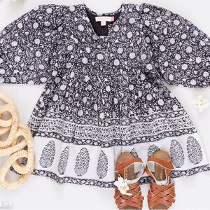 Pink Chicken Black and White Kids Dress